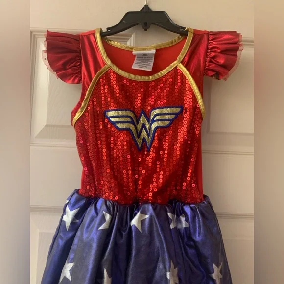 Wonder Woman Superhero Kids Halloween Costume - Red and Blue - Picture 2 of 8